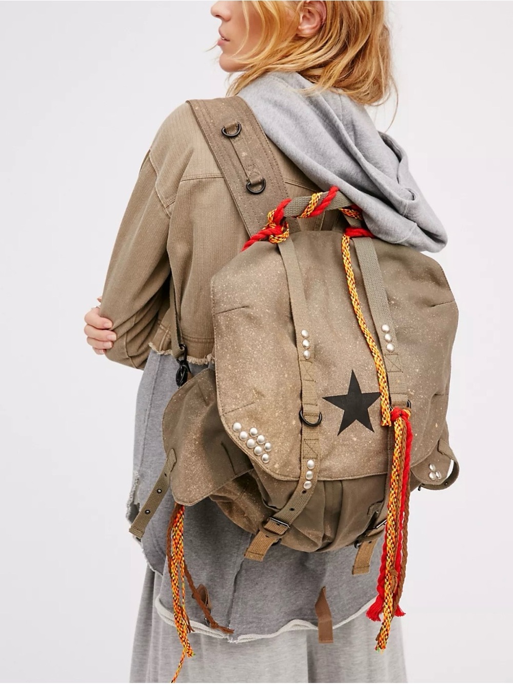 Free people embellished utility backpack